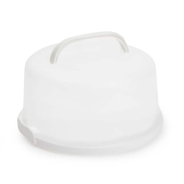 Round Cake Carrier with Lid and Handle for 10-Inch Desserts