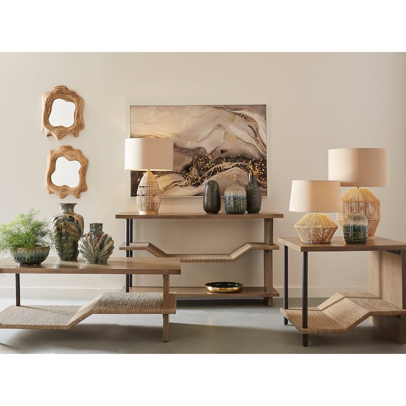 Elk Home Kelly Blue Reactive Earthenware 8.75 Inch Wide Vase