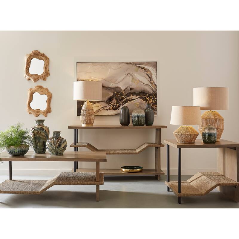 Elk Home Riverview Polished Slate Wood Console Table