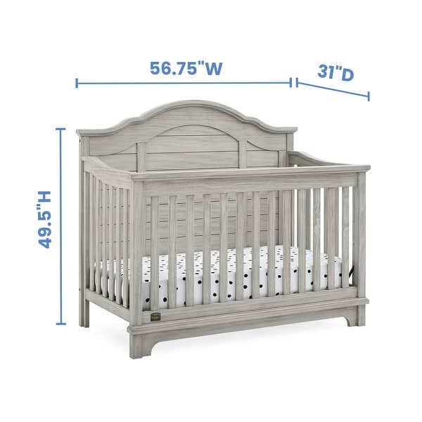 dimension image slide 0 of 3, Asher 6-in-1 Convertible Crib with Toddler Rail