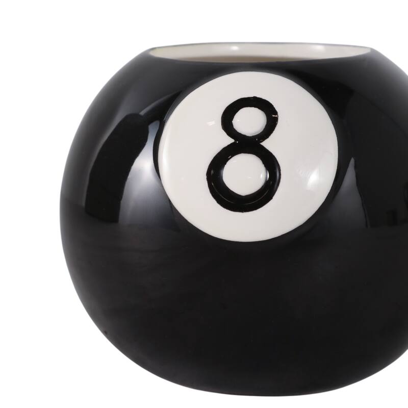 Sleek Magic 8 Ball Round Pencil Cup Storage - 4", Black & White - 4.0"
