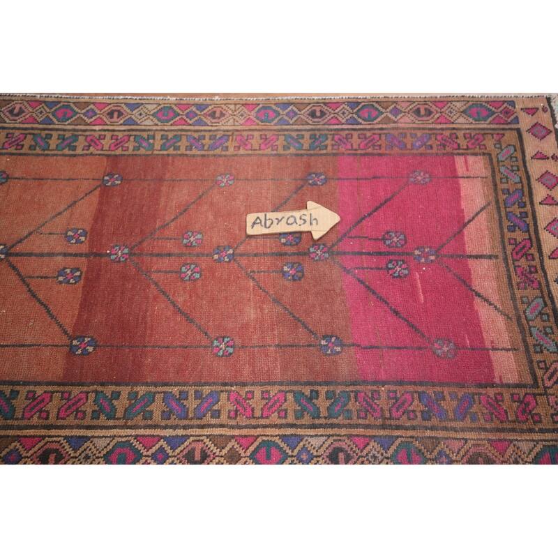 Hand Knotted Oriental 100% Wool Carpet Traditional Tribal Oranges & Rust Sirjan Runner Rug - 11' 3'' X 3' 0''