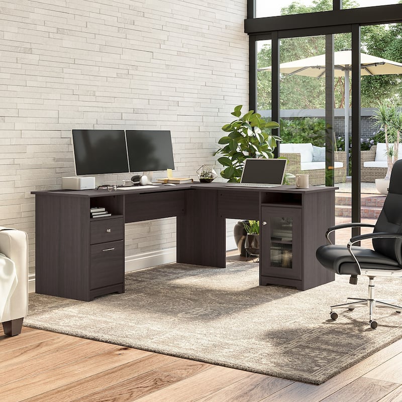 Cabot 72W L Shaped Computer Desk with Storage by Bush Furniture