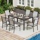 preview thumbnail 142 of 174, Patio Dining Set, Outdoor Dining Table and Chairs Set with Textilene Chairs, Adjustable Umbrella Hole for Garden, Backyard