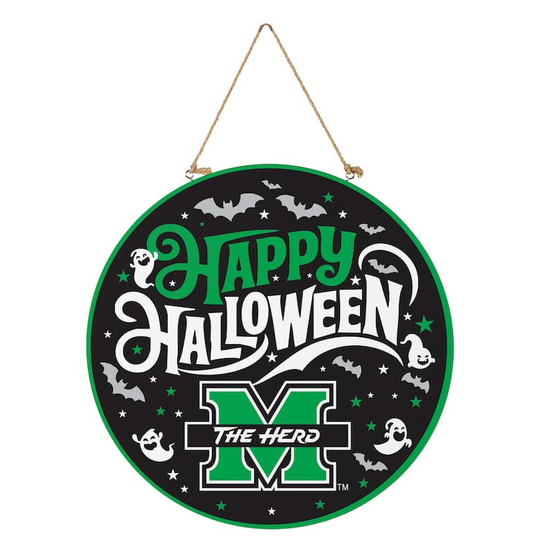 Marshall University 18" x 18" Halloween Door Décor Wall Sign