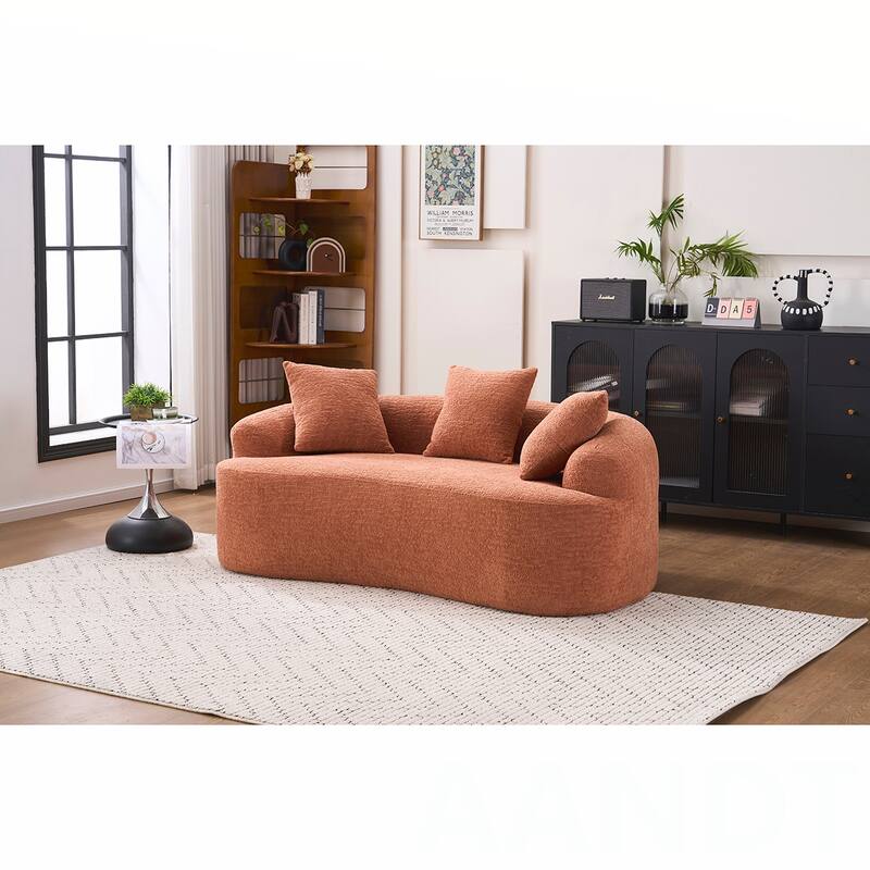 Chenille Fabric Loveseat Sofa
