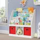 RiverRidge Home Kids Bookrack with Three Cubbies, White