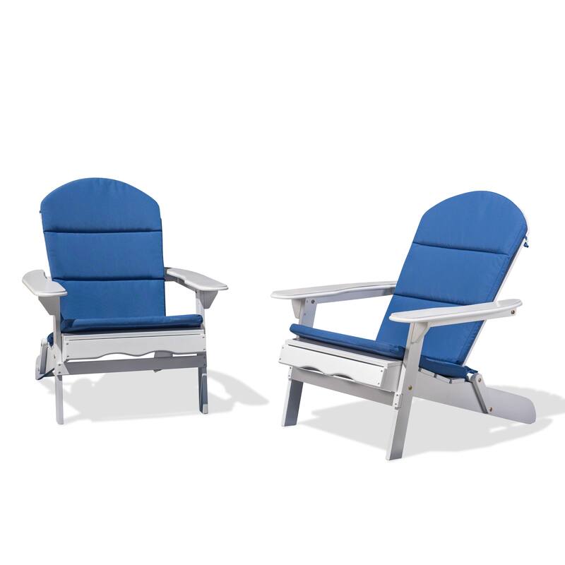 Malibu Outdoor Acacia Wood Folding Adirondack Chairs with Cushions (Set of 2) by Christopher Knight Home