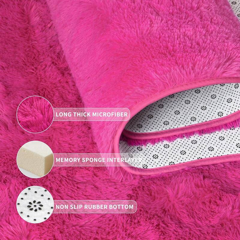 Living Room Bedroom Super Soft Pile Area Rug, Modern Shaggy Rugs, Non-Slip Pile Rugs for Kids