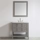 preview thumbnail 5 of 4, Florence 36 Inch Rectangular Bathroom/Vanity Framed Wall Mirror In Grey - 36 inches