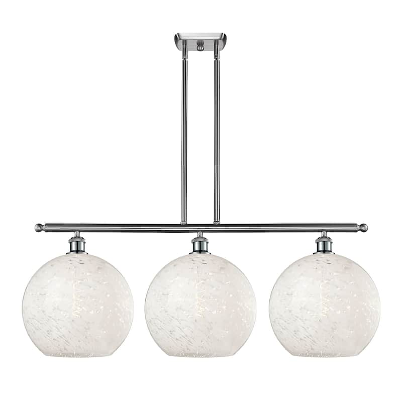 Innovations Lighting 516-3I-14-39-White Mouchette-Indoor Pendant White - Brushed Satin Nickel / White Mouchette