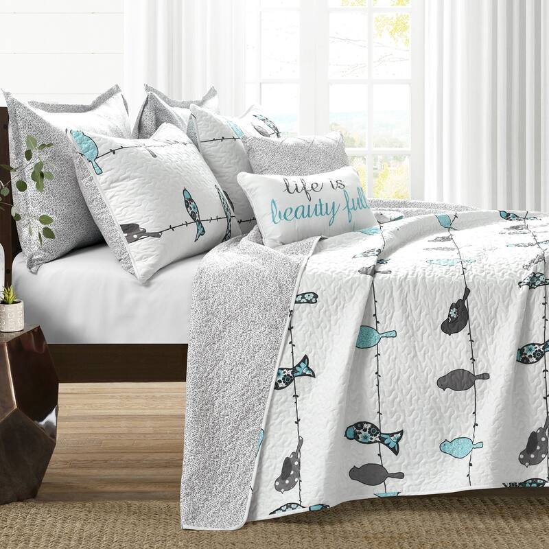 Lush Decor Rowley Birds 7 Piece Quilt Set