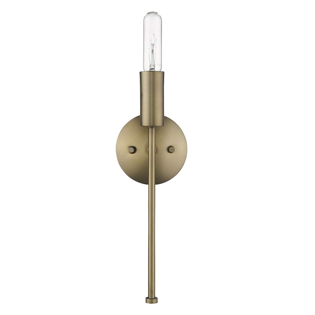 Modern Dull Gold Wall Sconce Light Fixture Flush Mount Metal Lamp for Indoor Accent Lighting - 15" H x 5" W x 4" D