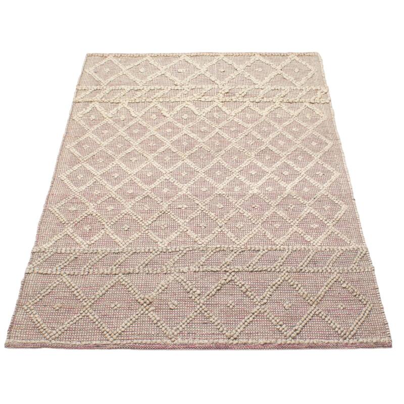 ECARPETGALLERY Braid weave Sienna Grey Wool Rug - 5'0 x 8'2