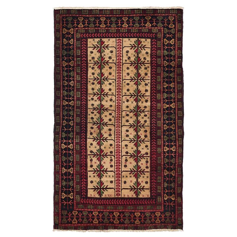 ECARPETGALLERY Hand-knotted Teimani Beige Wool Rug - 3'10 x 6'6