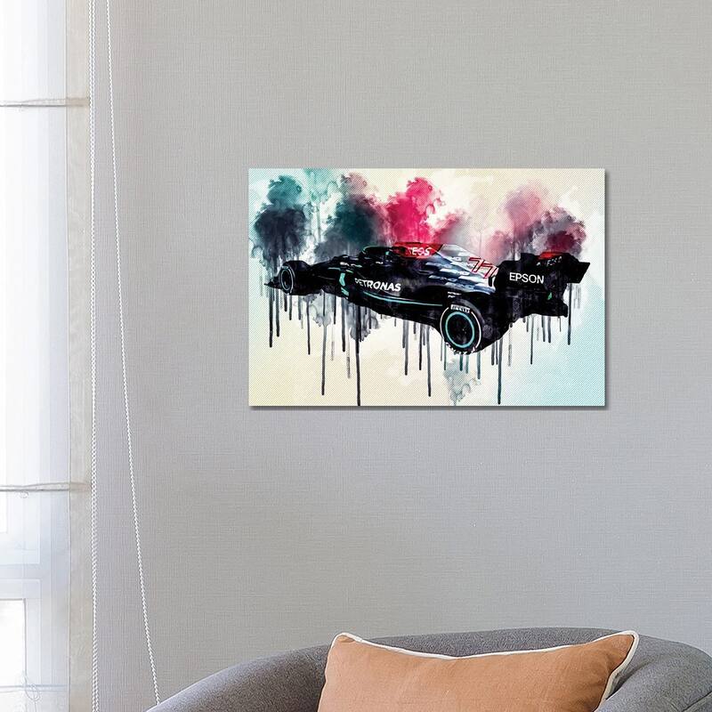 iCanvas "Mercedes-Amg F1 W12 E Performance 2021 Rear View Exterior F1 2021 Race Cars Formula 1" by Sissy Angelastro Canvas Print - 18x26x1.5