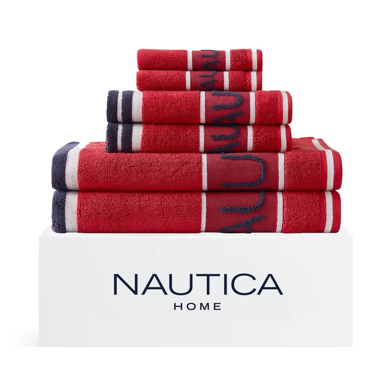 Nautica Yarn Dye Jacquard Cotton 6 Piece Towel Set - 6 Piece