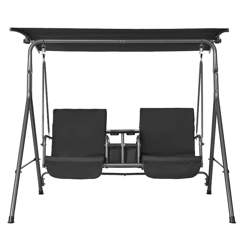 Patio Swing Chair for Balcony, Backyard, Poolside - 2-Seat 440 lbs