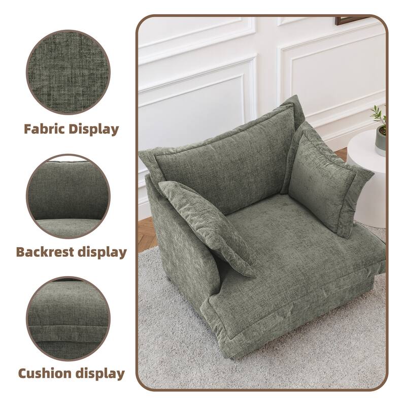 Upholstered Chenille Arm Club Chair Cloud corner cahir