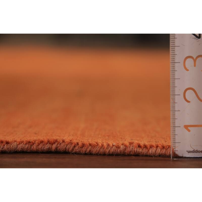 Gabbeh Oriental Area Rug Hand-Knotted Orange Wool Carpet - 6'5" x 9'6"