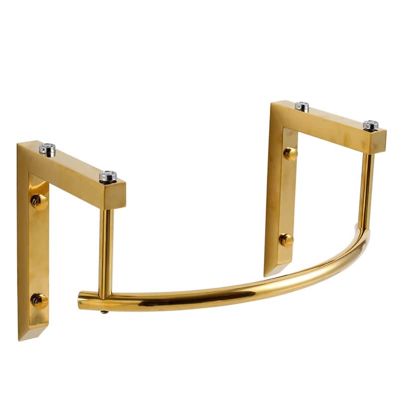 White Ceramic Wall Mount Bathroom Sink with Brass Faucet and Sink Drain
