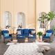 OVIOS 6-piece Rattan Wicker Patio Furniture Set Swivel Rocking Chair Set