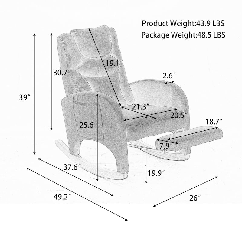 Teddy Rocking Chair With Adjustable Footrest