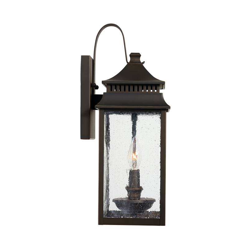 Sutter Creek Oiled Bronze Outdoor Wall Lantern w/ Antiqued Water Glass