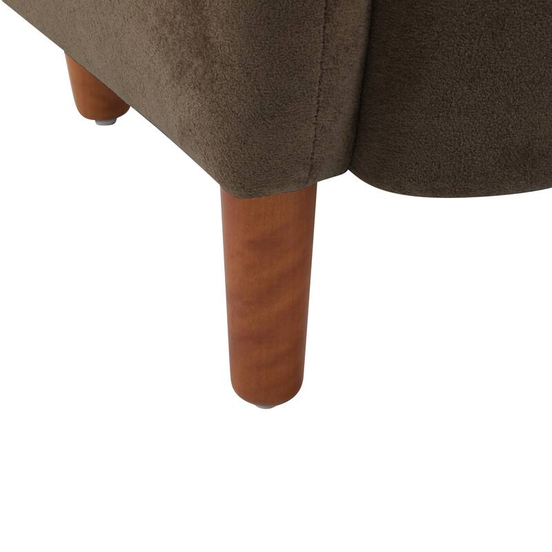 Roomfitters Upholstered Wingback Club Chair, Modern Accent Lounge Armchair, Dark Brown