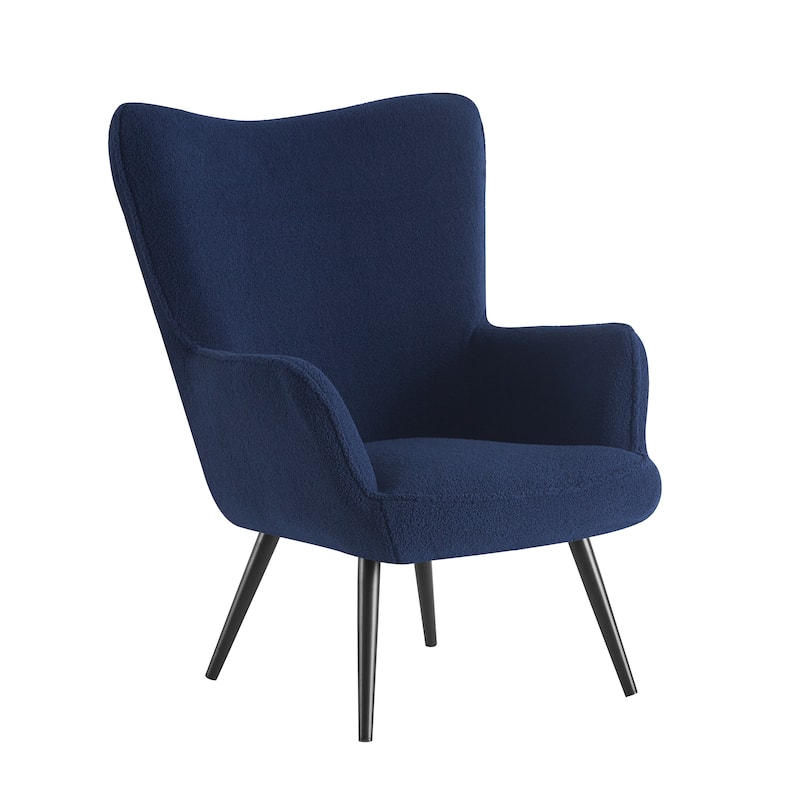 Porthos Home Kindel Fabric Wingback Accent Chair with Powder Coated Steel Legs