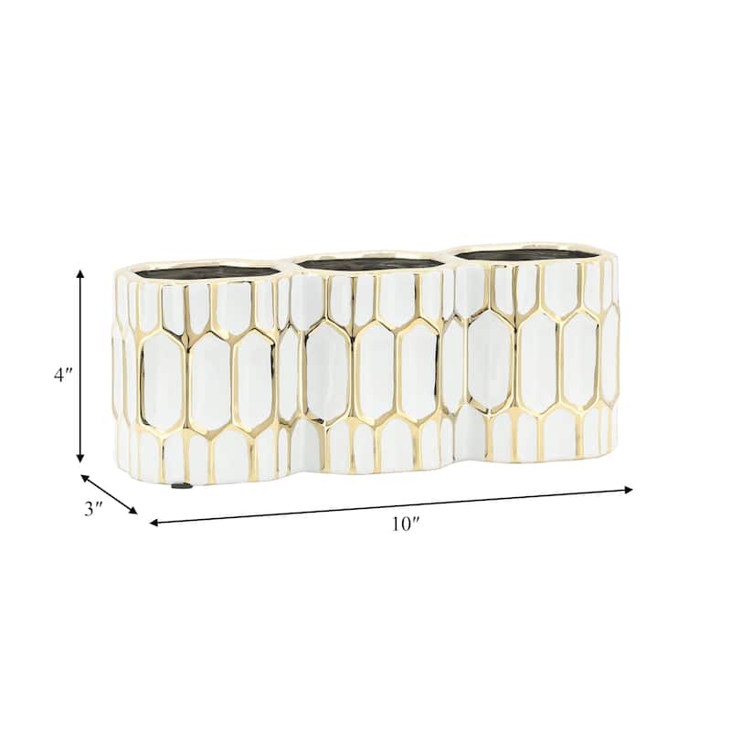 Sagebrook Home Ceramic Pencil Holder - 10" x 3" x 4"