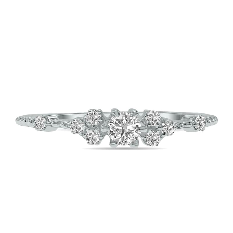 Marquee 1/3 CTW Lab Grown Diamond Ring in 10K White Gold (F-G Color, VS1- VS2 Clarity)