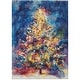 preview thumbnail 3 of 16, Machine Washable Indoor/ Outdoor Abstract Christmas Tree Chantille Rug