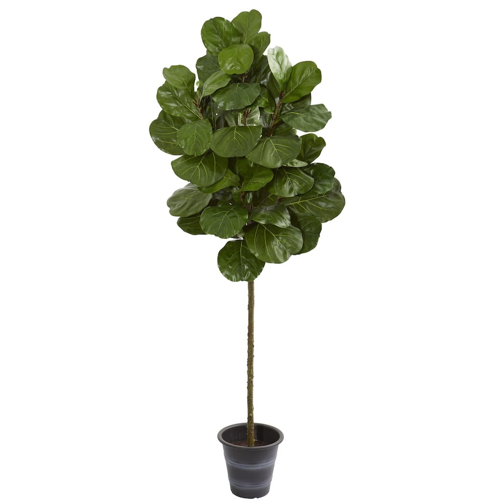 Artificial Tree 6.5Ft Tall Indoor Green Plant with Planter Base, Home Office Decor - 61 Inches and Over