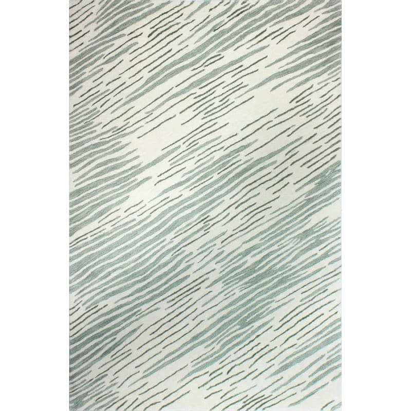Bashian Hand Tufted Mitzi Iv/Green Rug - 2'6" x 8' Runner - Ivory/Green