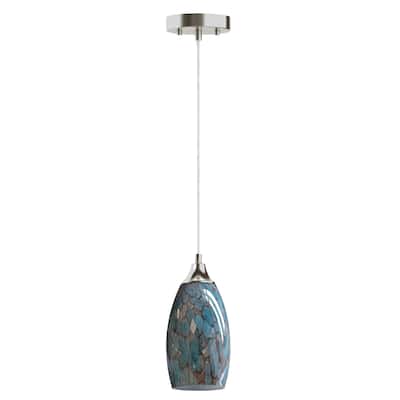 3 Pack 71.4 in. Stone Blue Art Glass Globe Pendant Light