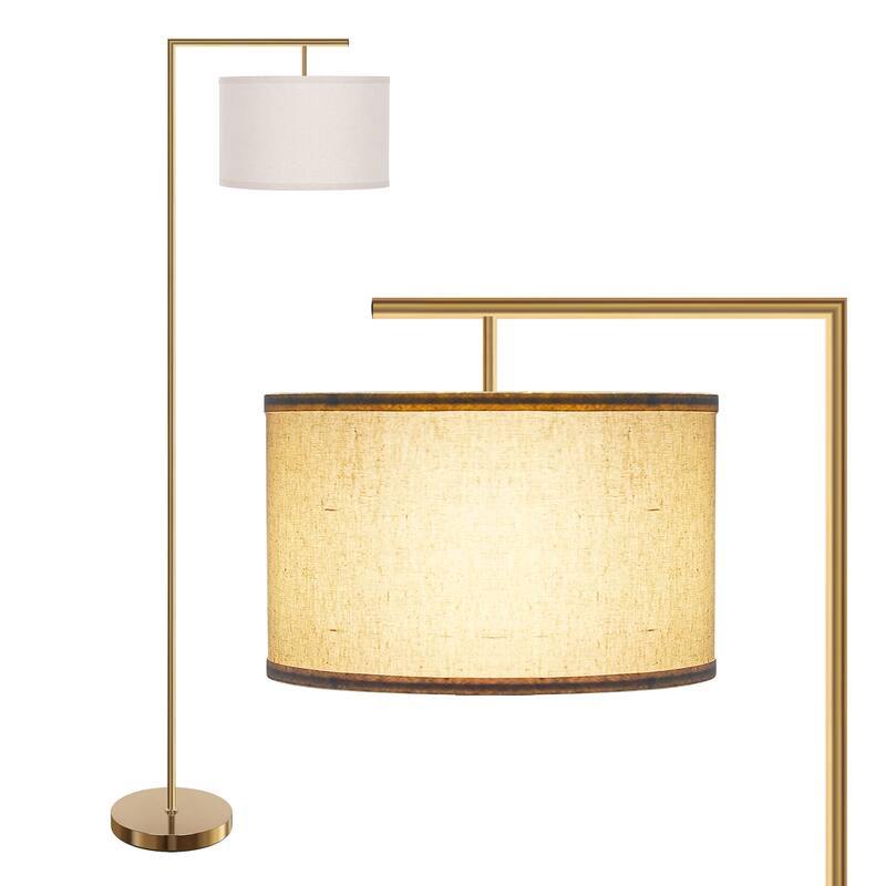 61 in Modern Floor lamp Corner Pole Lamp, Tall Lamp with Drum Shade - Gold - Gold