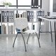 preview thumbnail 1 of 75, Powder-coated Metal/ Plastic Stackable Chair (Set of 5) White