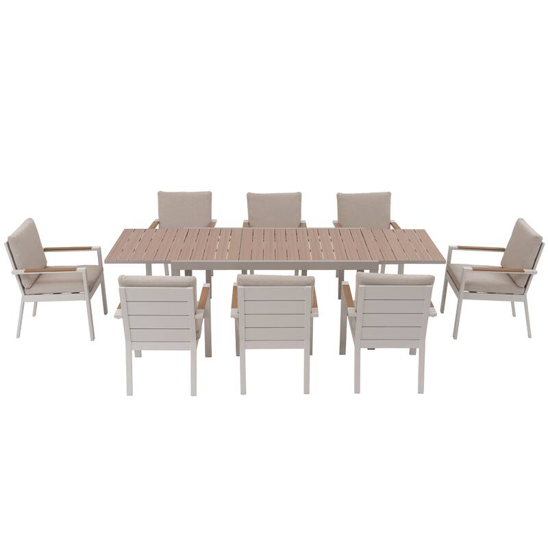 Expandable Aluminum Outdoor Dining Set with 6-8 Chairs