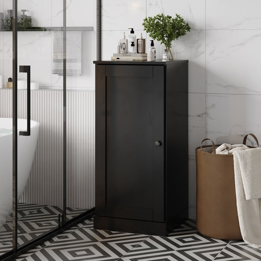 Palace Imports 100% Solid Wood Bathroom Storage Cabinet, Shaker Door, Adjustable Shelves, 16.5" Wide, 35.75" Tall