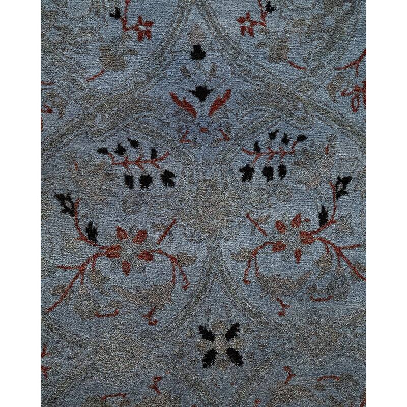 Overton Hand Knotted Wool Vintage Inspired Modern Contemporary Overdyed Gray Area Rug - 5' 2" x 8' 0"