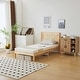 preview thumbnail 22 of 45, Twin Size Solid Wood Platform Bed Frame With Headboard White