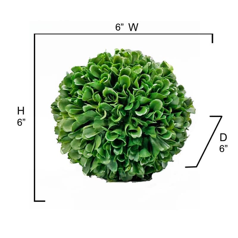 Faux Preserved Artificial Boxwood Ball Topiary Plant 7.25"H, Green - ABN5P014-GRN