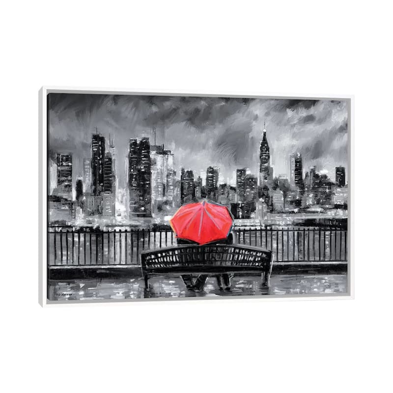 iCanvas "NY In Love In Red" by P.D. Moreno Framed Canvas Print - White - 32x48