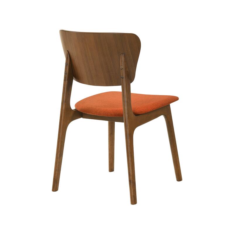 Kalia Mid-Century Modern Upholstered Wood Dining Chairs - Set of 2