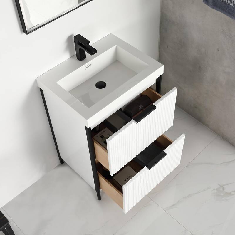 Blossom 24 Inch All Wood Freestanding Bathroom Vanity with Sink