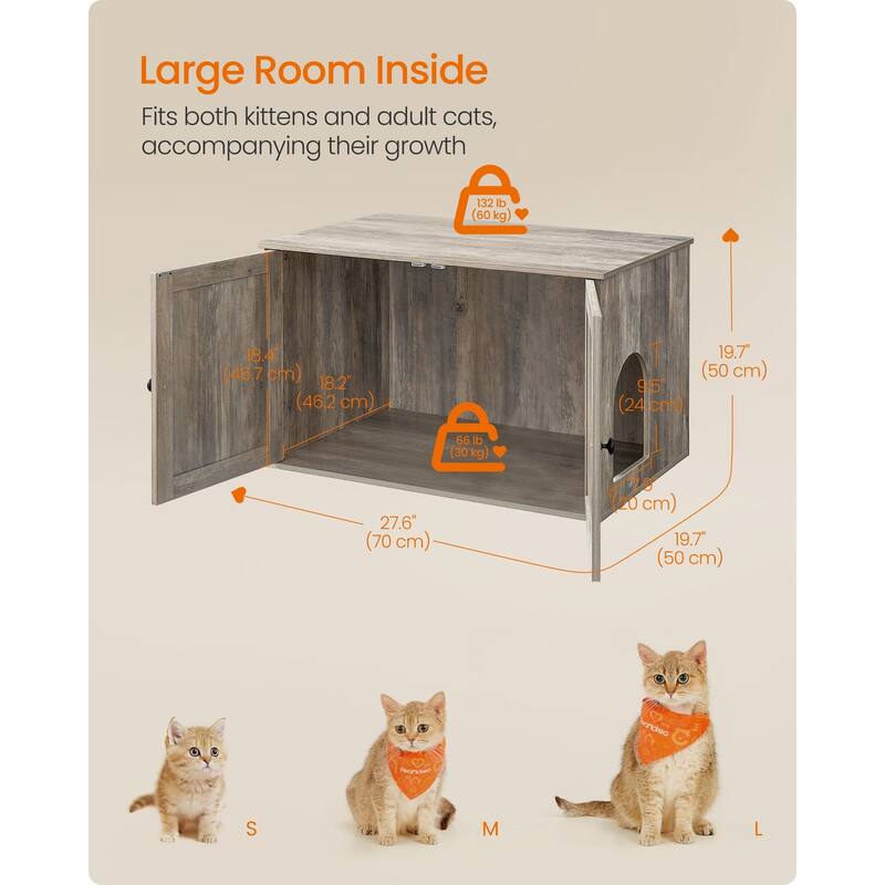 Hidden Cat Litter Box Cabinet, Ideal for Pets