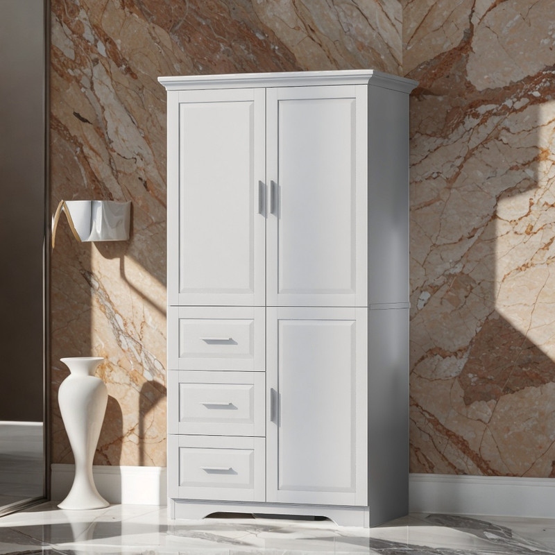 Tall wide bathroom shop cabinets