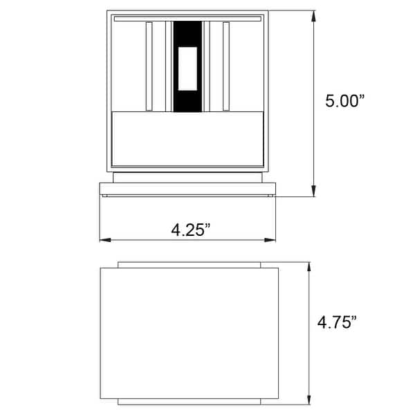dimension image slide 1 of 3, Access Lighting Square - LED Four Inch Outdoor Wall Sconce