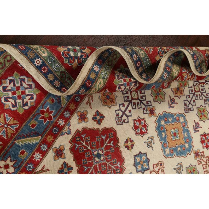 Vegetable Dye Geometric Kazak Oriental Area Rug Wool Hand-knotted - 10'1" x 15'4"